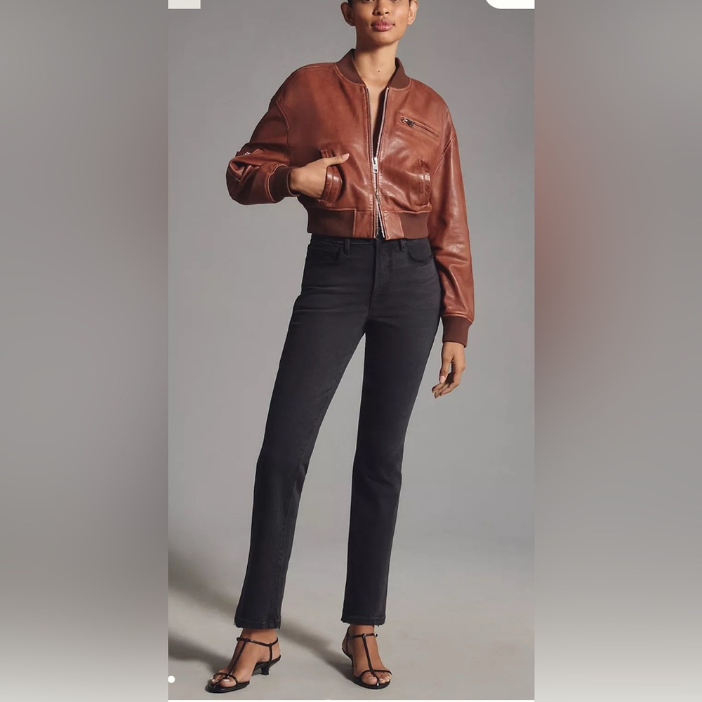Good American Black Straight Jeans